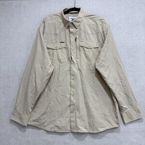Poncho Shirt Mens XL Beige Quick Dry Nylon Spandex Long Sleeve Fishing Outdoor